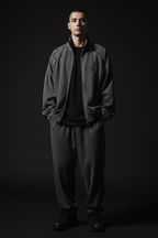 Men Vintage Wash Full Zip Mesh Jacket