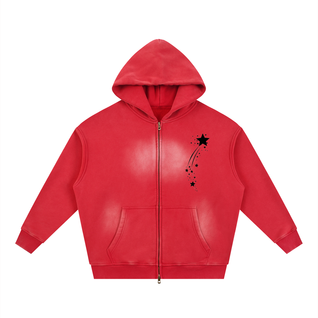 Sunfade Two-way Zipper Boxy Fleece Hoodie - ACE