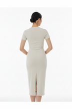 Women's V-Neck Short Sleeve Maxi Dress - ACE