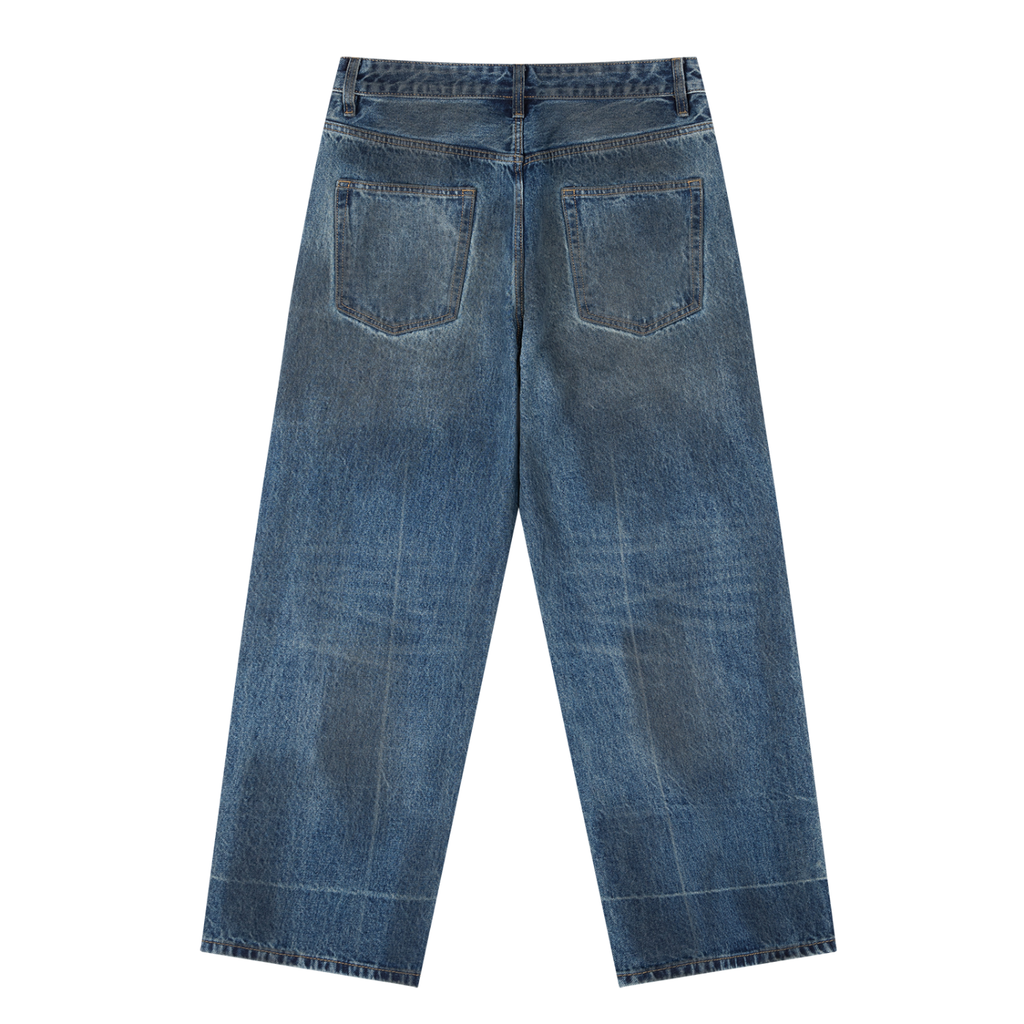 Vintage Wash Baggy Denim Jeans - ACE