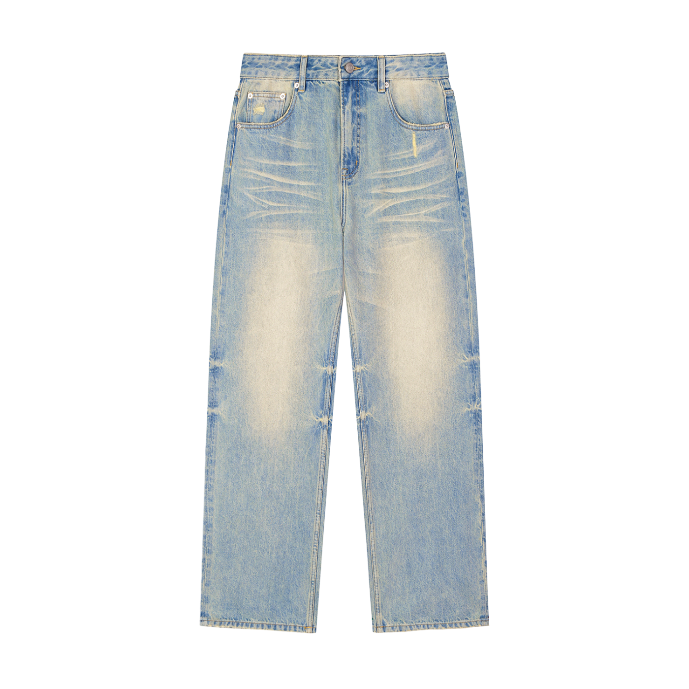 Sun Fade Raw Hem Denim Jeans - ACE