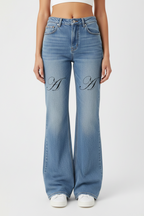Women's Vintage Wash Wide Leg Jeans - ACE