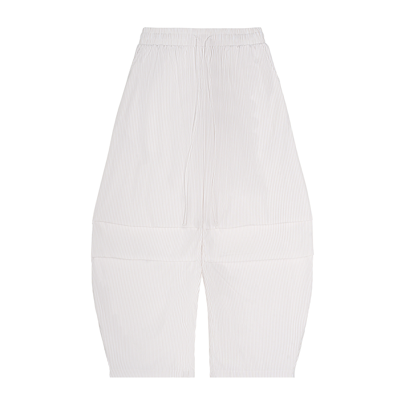 Vertical Stripe Drawstring Barrel Pants - ACE