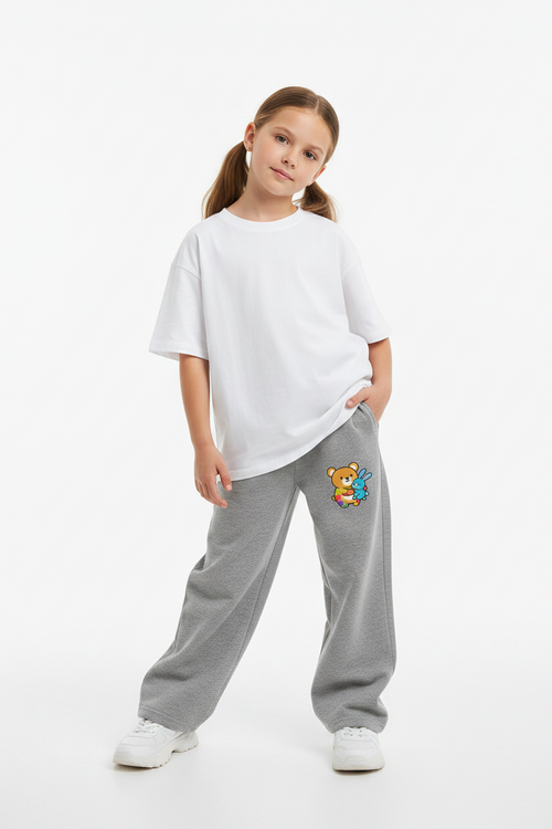 Girl's Floral Wide Leg Sweatpants
