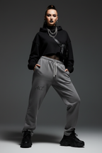 Women Vintage Washed Sweatpants with Drawstring - ACE