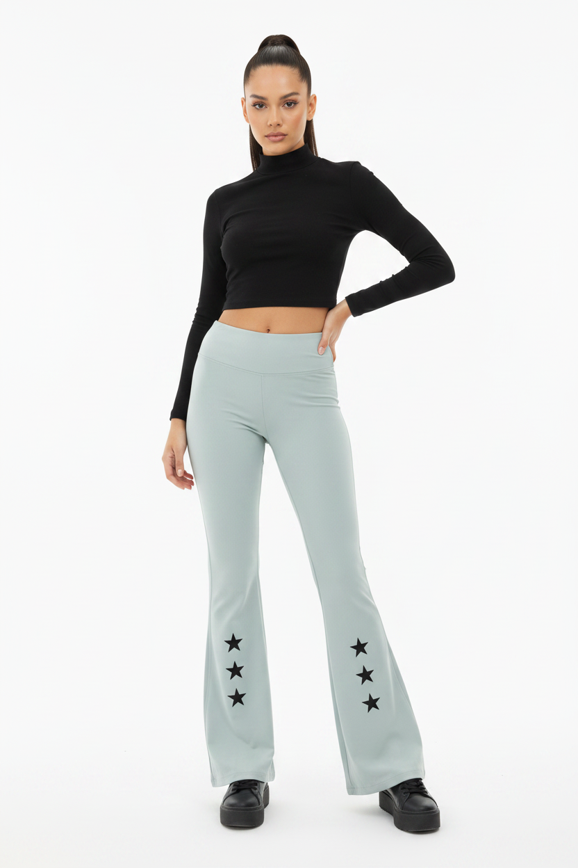 Boost Your Comfort with Our Women's High Rise Flared Leggings - ACE