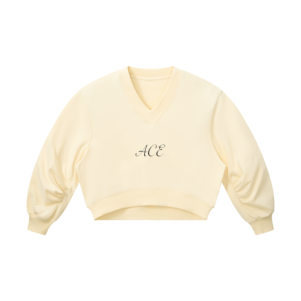 Women’s Crop V-Neck Sweatshirt - ACE