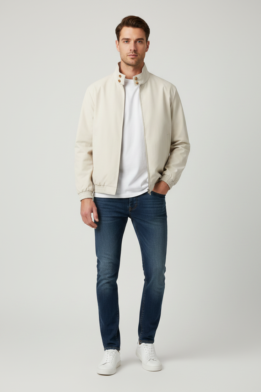 Men Stand Collar Bomber Jacket