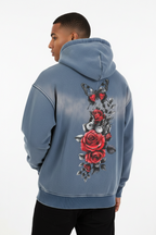 Men Sunfade Fleece Hoodie Two-way Zipper Boxy Design - ACE