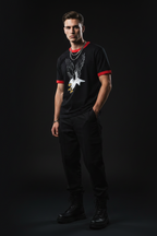 Men Contrast Edge Ribbed T-Shirt - ACE