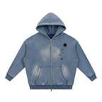 Women Sunfade Fleece Hoodie with Two-way Zipper - ACE