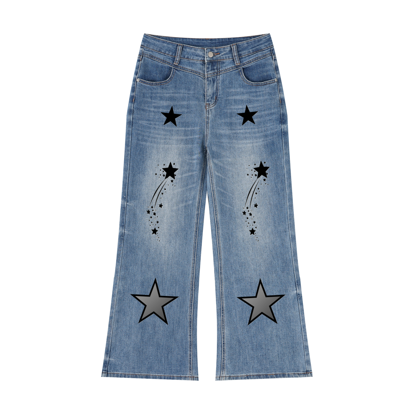 Women’s Vintage Wash Wide Leg Jeans - ACE