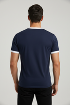 Men Contrast Edge Ribbed T-Shirt - ACE