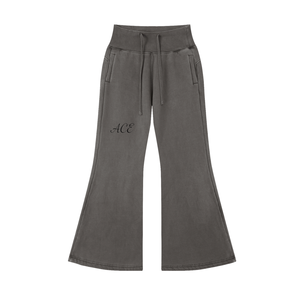 Vintage Washed Flared Fleece Pants - ACE