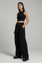 Women Wide Leg Sweatpants with Drawstring - ACE