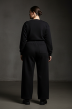 Women Fleece Sweatpants with Drawstring and Straight-Leg Design - ACE