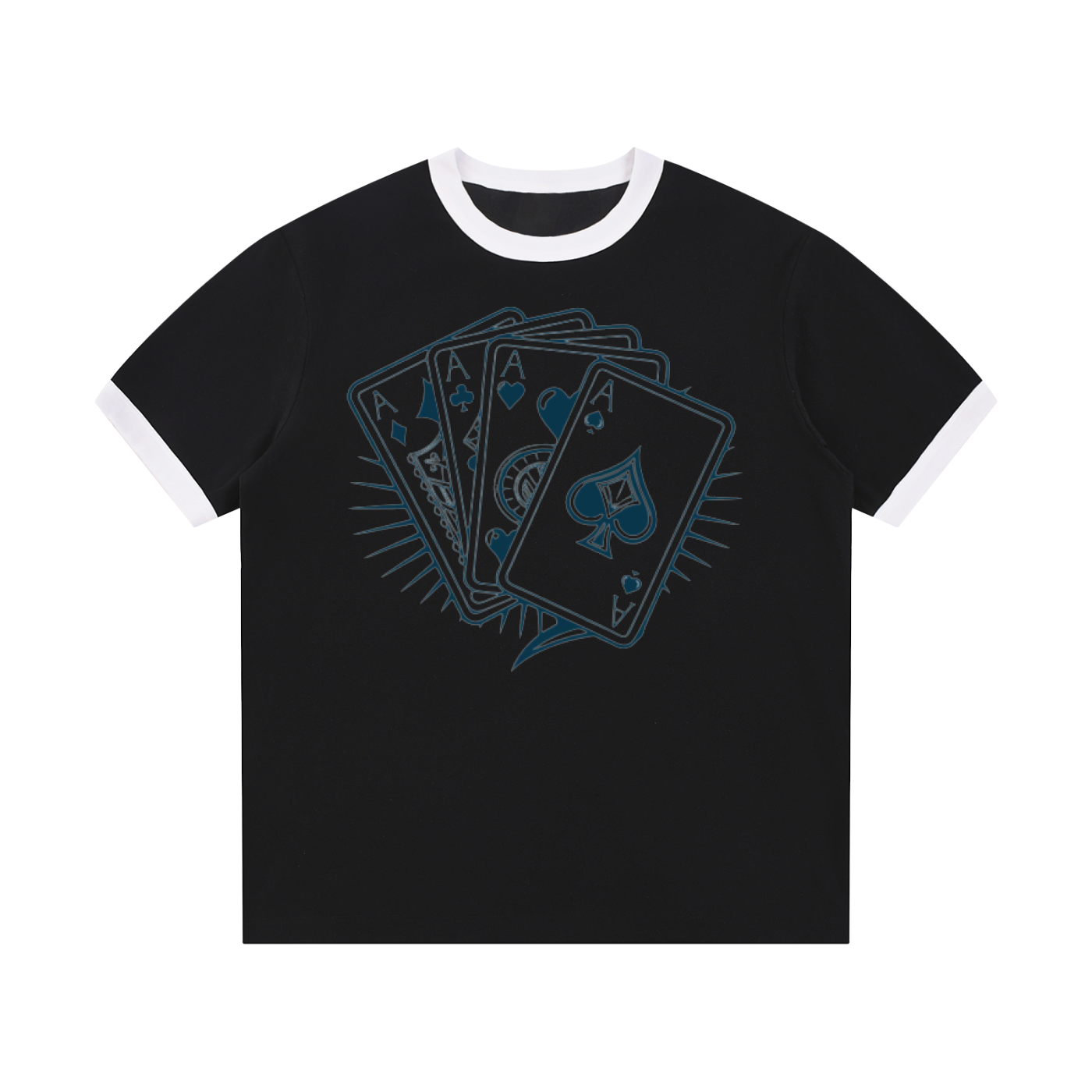 Contrast Edge Ribbed Crewneck T-Shirt - ACE