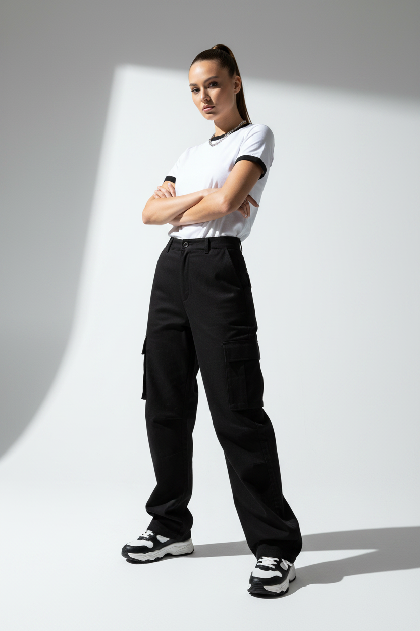 Women Contrast Edge Ribbed T-Shirt - ACE