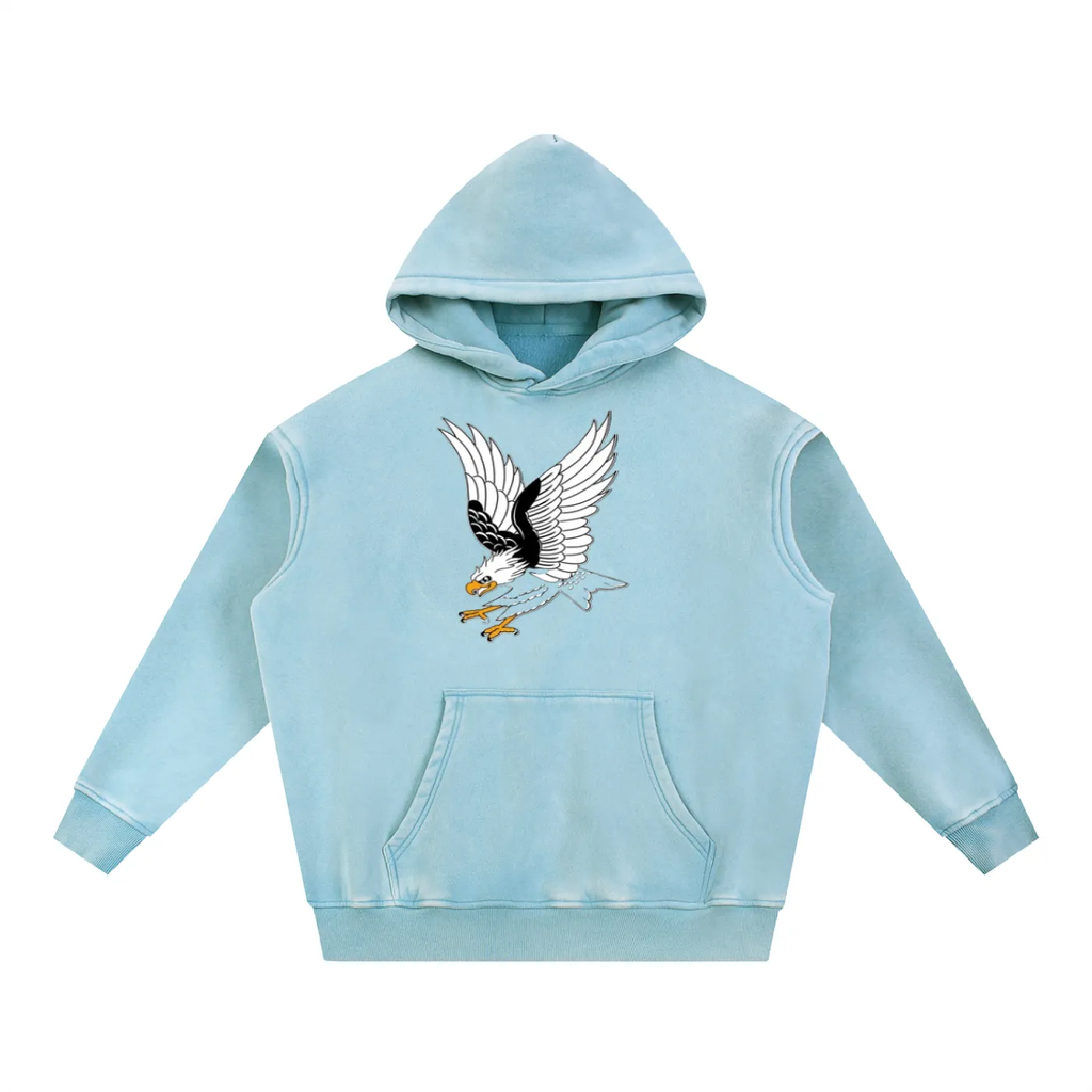 Men Snow Wash Oversized Hoodie - ACE