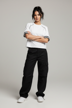 Womens Ribbed T-Shirt - Stylish Raglan Design for Everyday Comfort - ACE