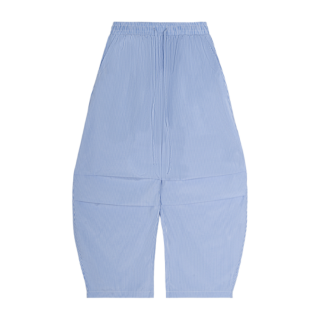 Vertical Stripe Drawstring Barrel Pants - ACE