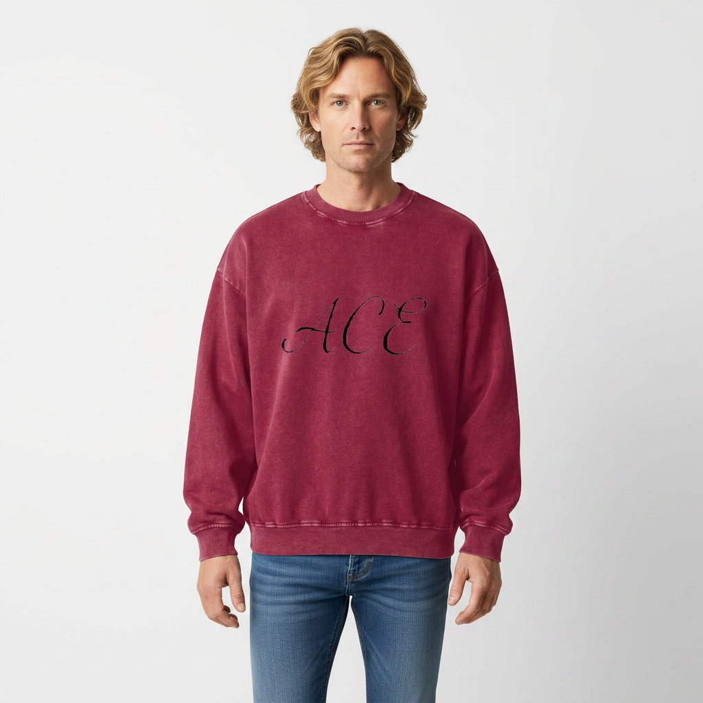 Men Snow Washed Oversized Sweatshirt