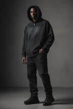 Men Sunfade Fleece Hoodie - Two-way Zipper Boxy Design - ACE