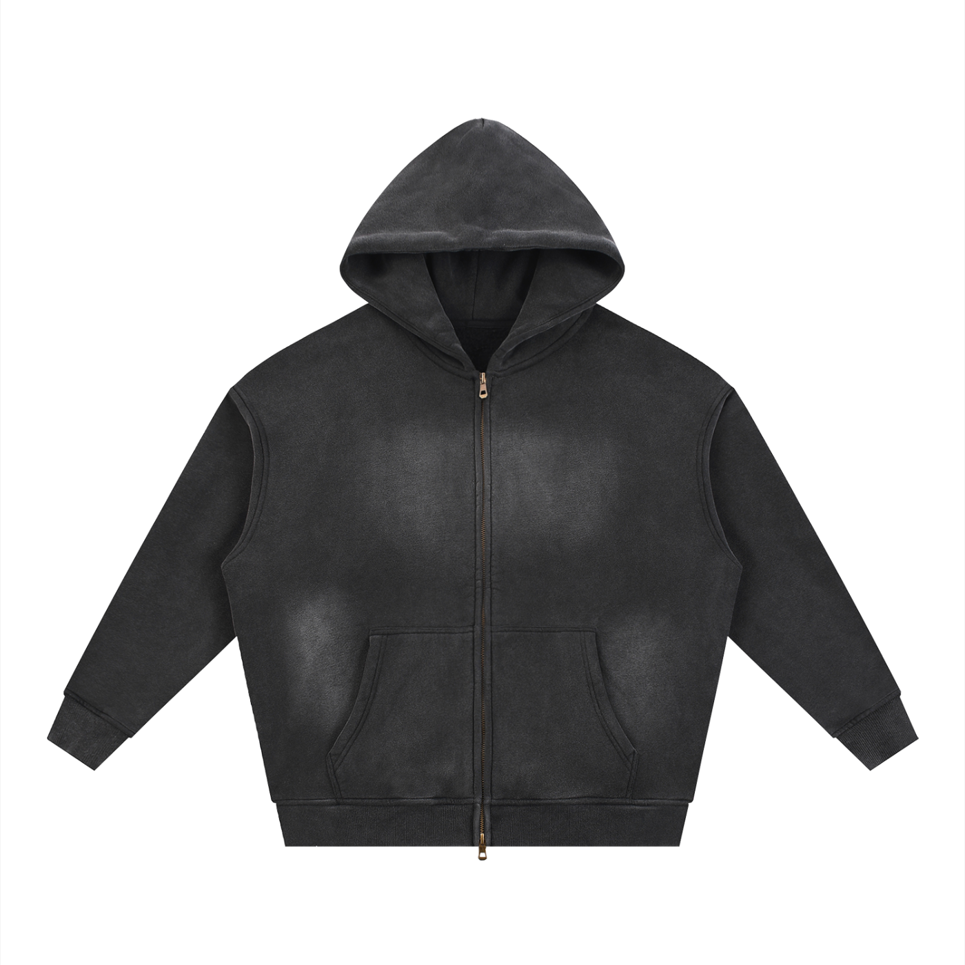 Sunfade Two-way Zipper Boxy Fleece Hoodie - ACE