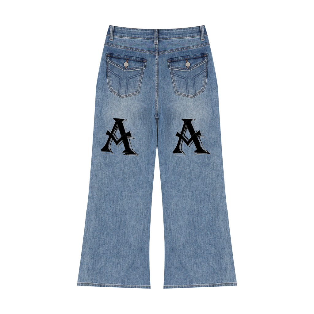 Women’s Vintage Wash Wide Leg Jeans - ACE