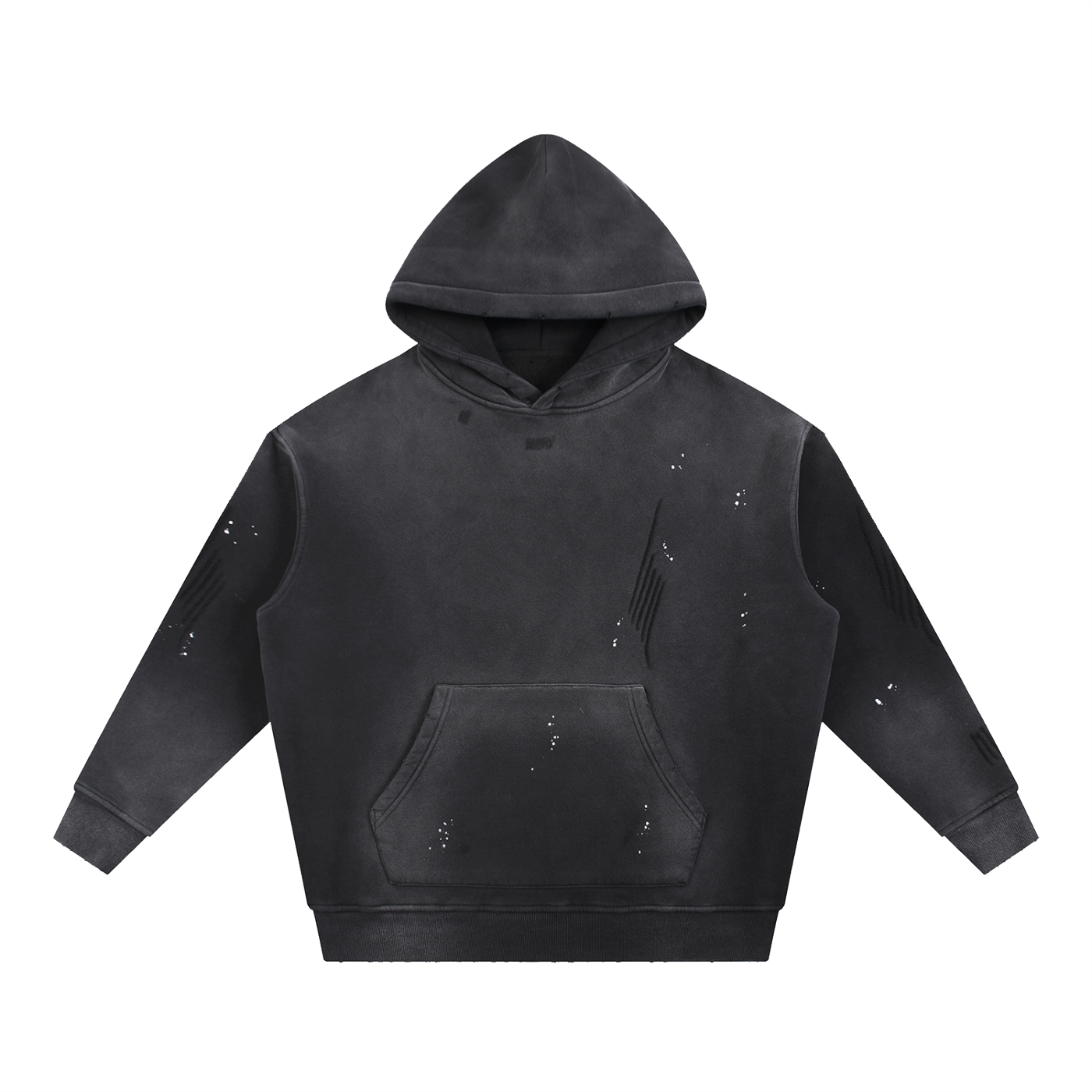 Vintage Washed Frayed Fleece Hoodie - ACE