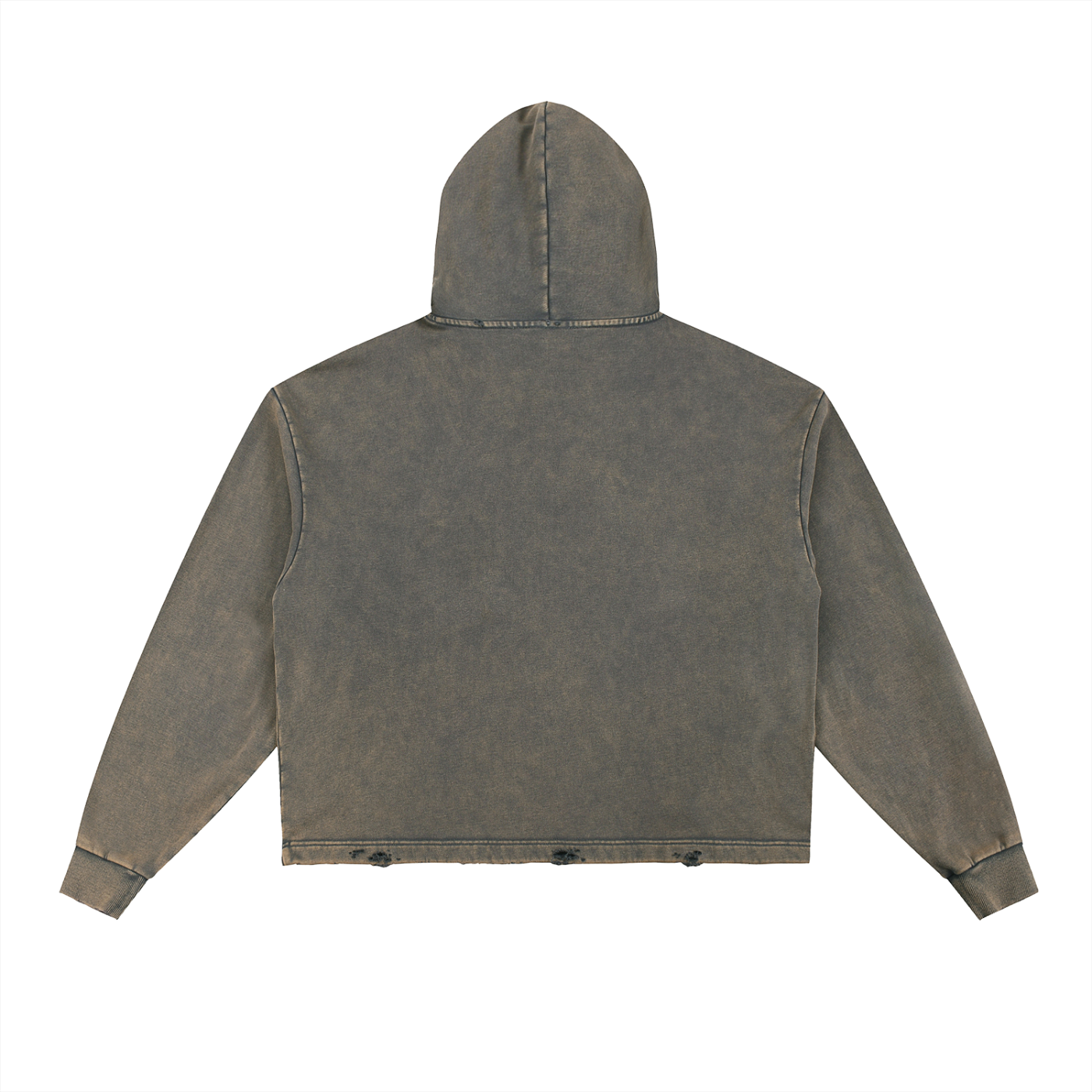 Vintage Washed Frayed-Hem Hoodie - ACE