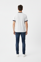 Men Contrast Edge Ribbed T-Shirt - ACE