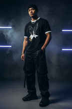 Men Contrast Edge Ribbed T-Shirt - ACE