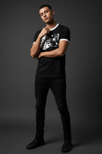 Men Contrast Edge Ribbed T-Shirt - ACE