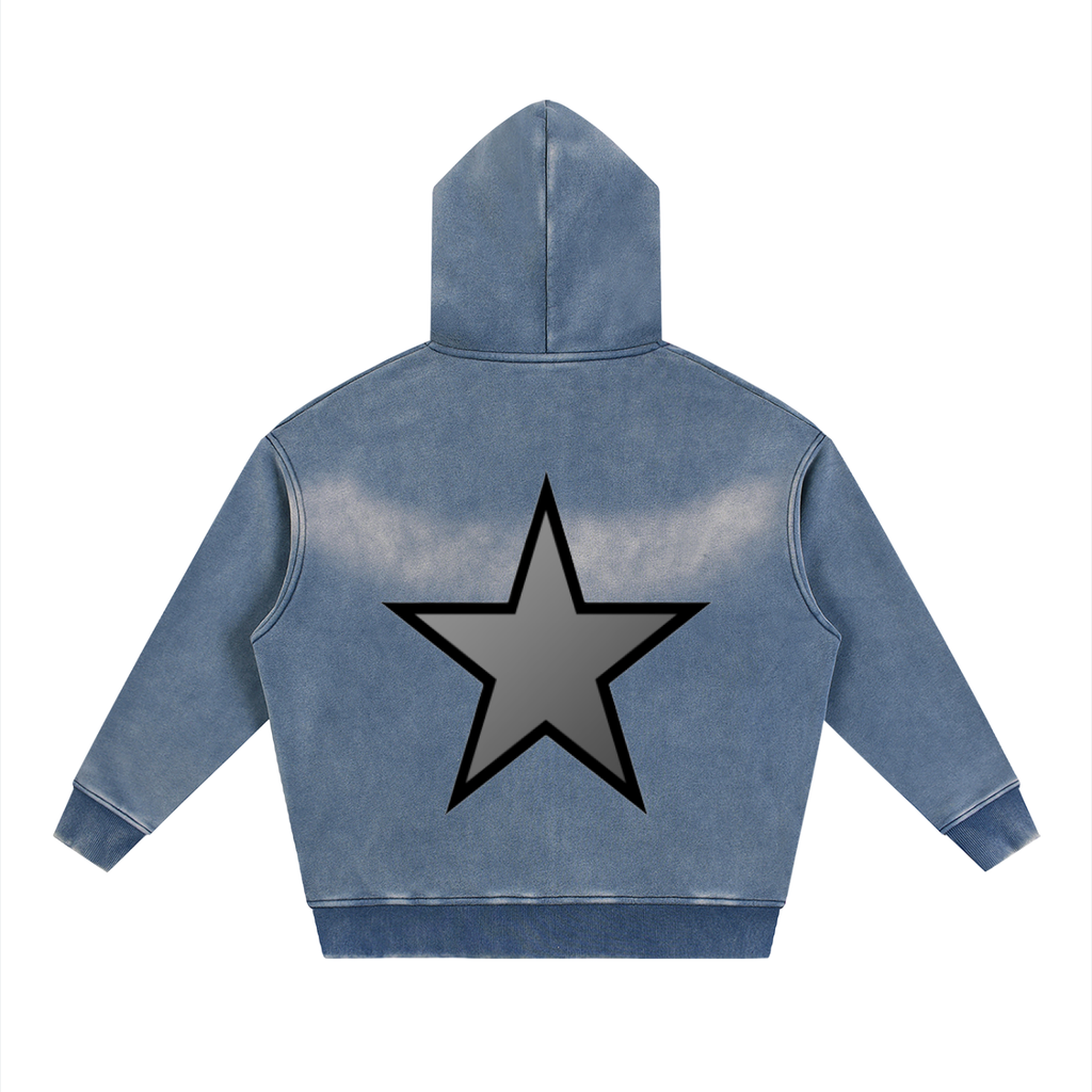 Sunfade Two-way Zipper Boxy Fleece Hoodie - ACE