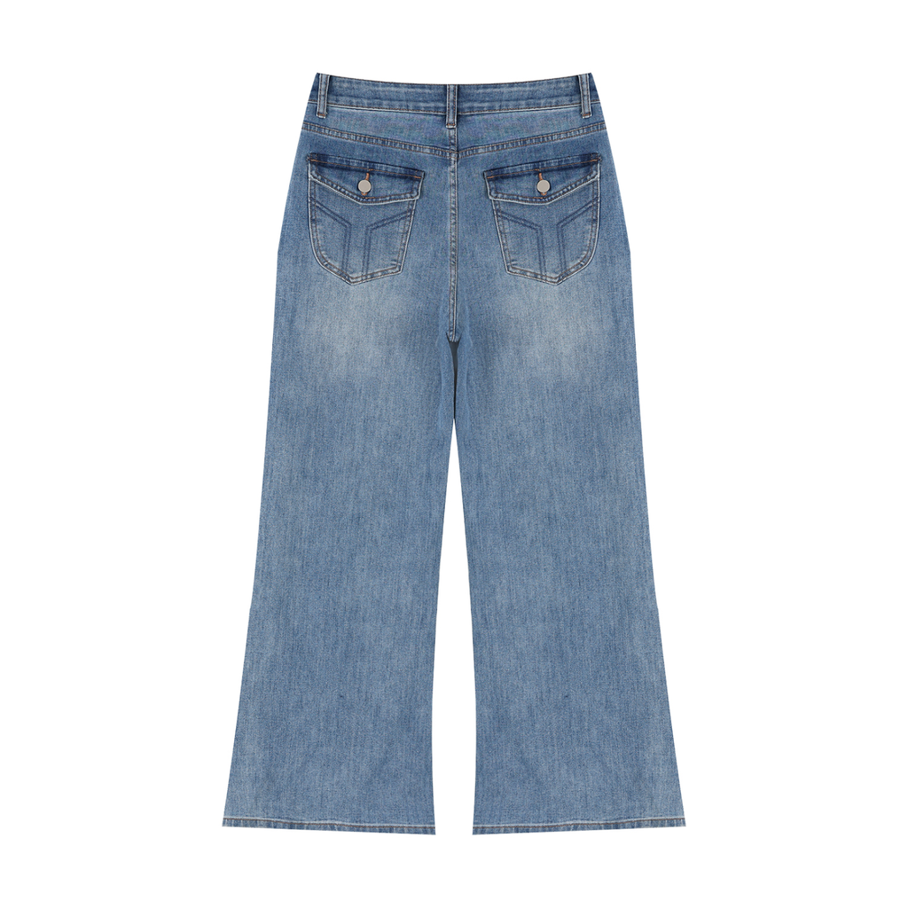 Women’s Vintage Wash Wide Leg Jeans - ACE