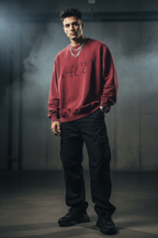 Men Snow Washed Oversized Sweatshirt - ACE