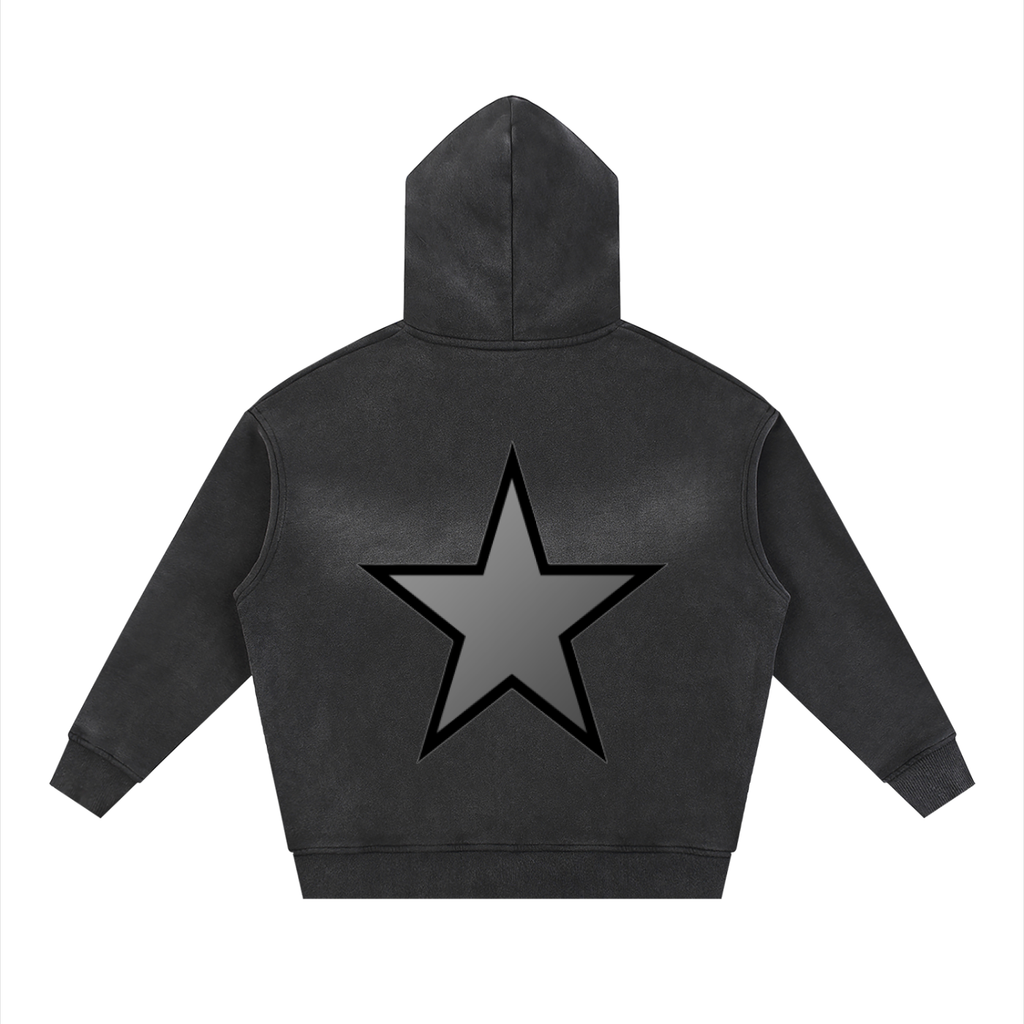 Women Sunfade Fleece Hoodie - Two-way Zipper Boxy Style - ACE