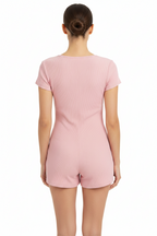 Women's Dual-Function Cape Tie-Waist Romper - ACE
