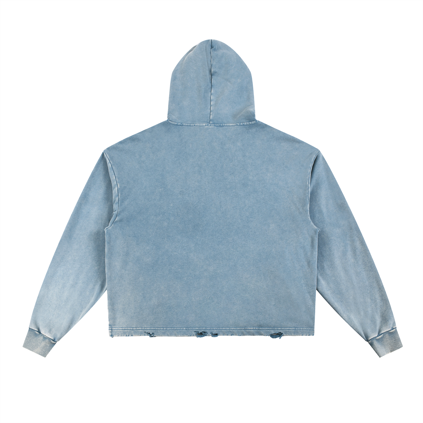 Vintage Washed Frayed-Hem Hoodie - ACE