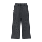 Men Snow Washed Sweatpants with Raw Edge Design - ACE