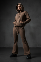 Women Vintage Flared Fleece Pants - ACE