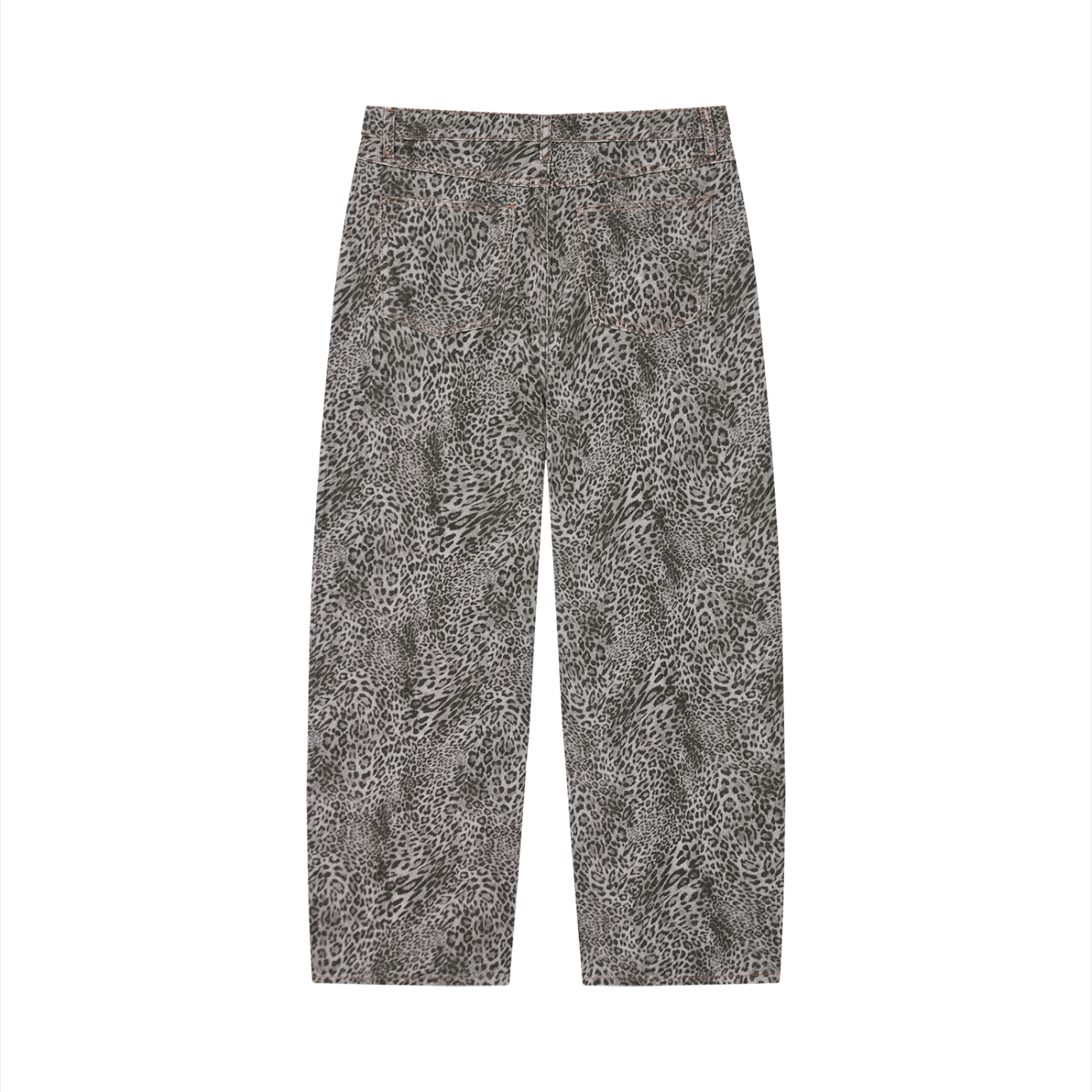 Unisex Vintage Wash Leopard Wide Leg Jeans - ACE