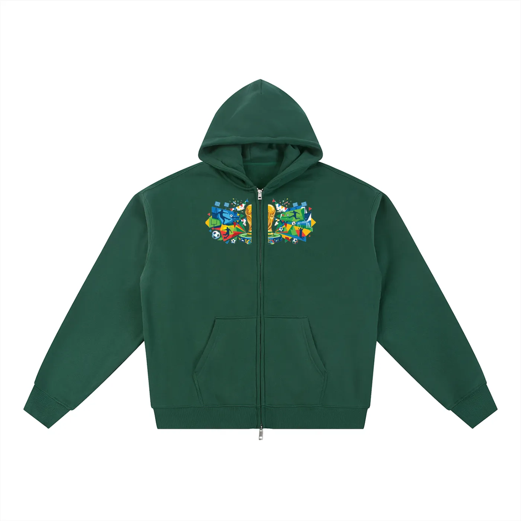 Men Essential Fleece Zip-Through Hoodie - ACE