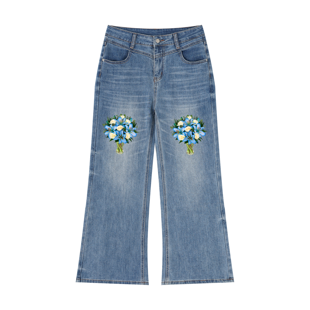 Women’s Vintage Wash Wide Leg Jeans - ACE