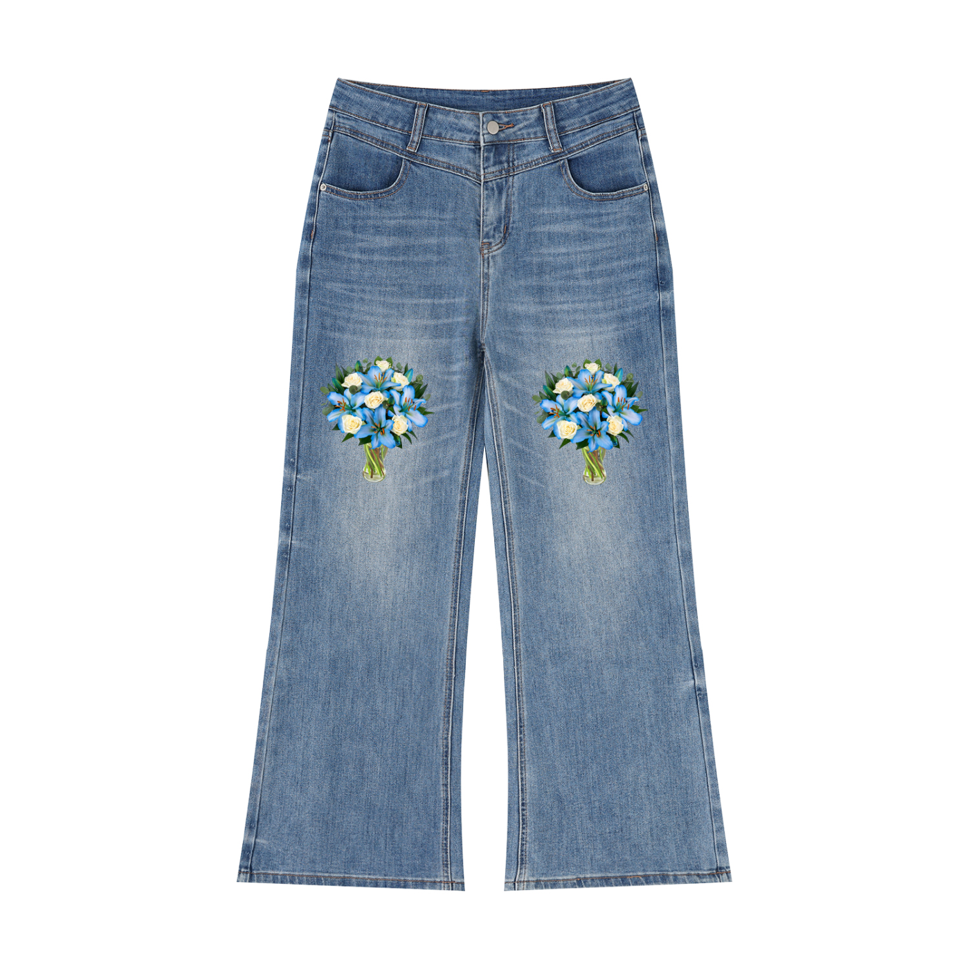 Women’s Vintage Wash Wide Leg Jeans - ACE