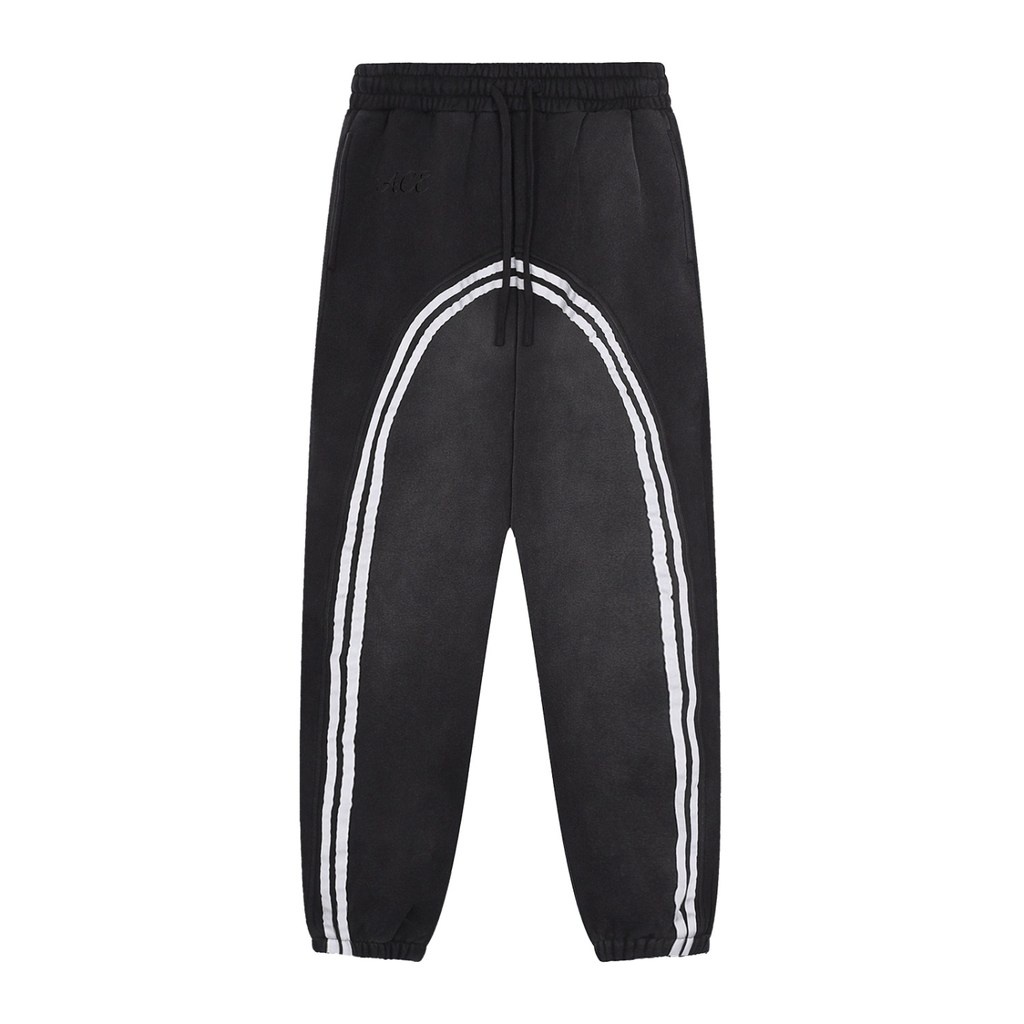 Men Sun Fade Contrast Tape Jogger Pants - ACE