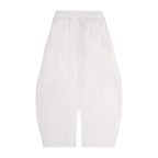 Women Vertical Stripe Barrel Pants with Drawstring Detail - ACE