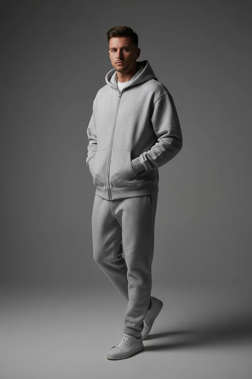 Men Essential Fleece Hoodie Zip-Through - ACE