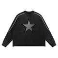 Mineral Wash Piping Raw Hem Sweatshirt - ACE
